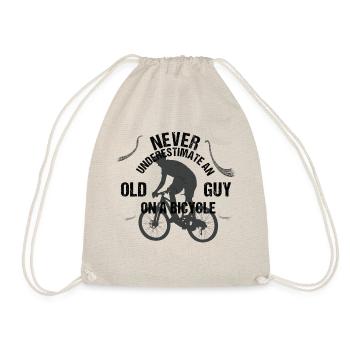 Never Underestimate An Old Guy On A Bike! - Drawstring Bag - nature - Front