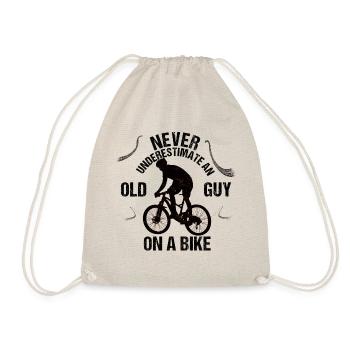 Never Underestimate An Old Guy On A Bike! - Drawstring Bag - nature - Front
