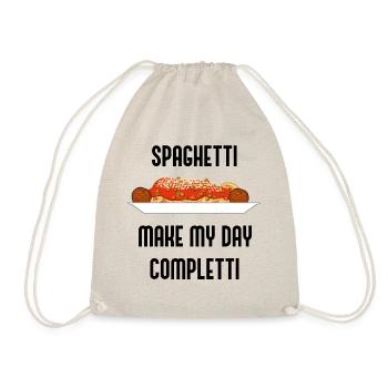 Spaghetti machen alles Completti Ironic Quote - Turnbeutel - Natur - Vorne