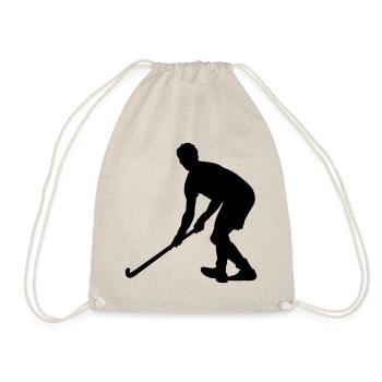 Hockey Feldhockey Geschenkidee - Turnbeutel - Natur - Vorne