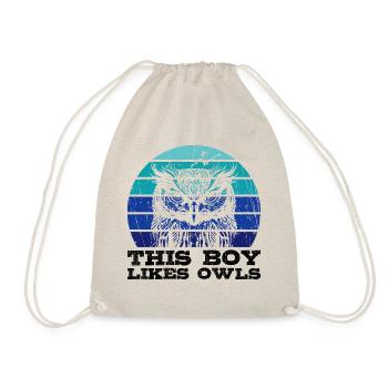 Boy Likes Owls Forest Animals Nature Wildlife Owl - Drawstring Bag - nature - Front