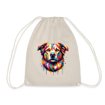 Mera Art Painted Dog one - Drawstring Bag - nature - Front