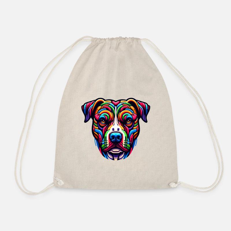 Mera Art Painted Dog three - Drawstring Bag - nature