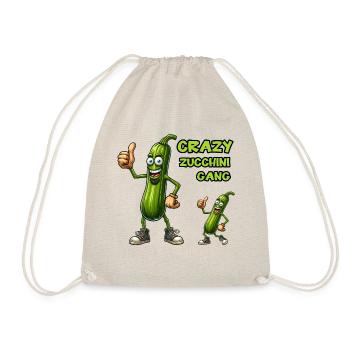Crazy Veggies: Zucchini Gang Thumbs Up - Turnbeutel - Natur - Vorne