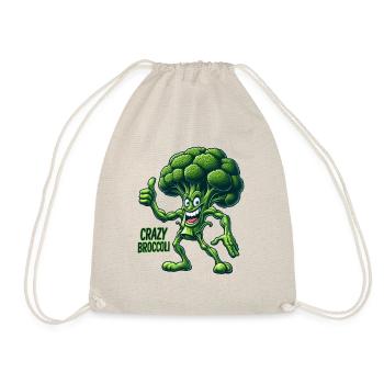 Crazy Veggies: Broccoli Bodybuilder Pro Thumbs Up - Turnbeutel - Natur - Vorne