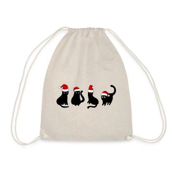 black cat in christmas - Drawstring Bag - nature - Front