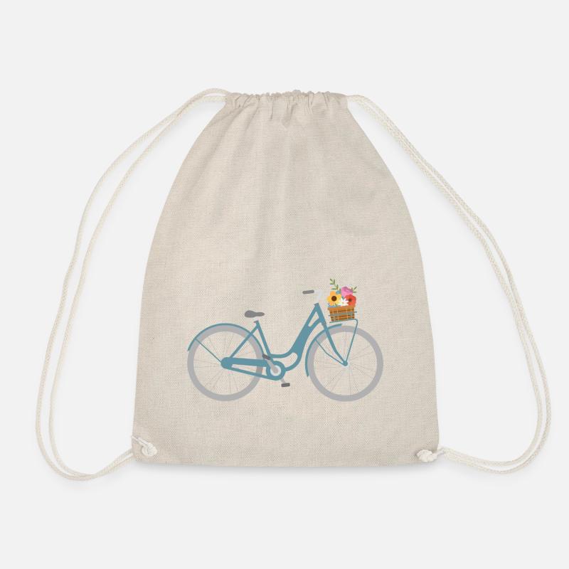 Fahrrad mit Blumen - Turnbeutel - Natur