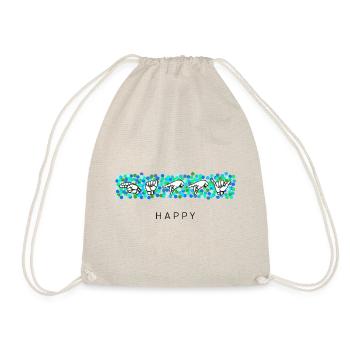 happy - DGS Streetwear - Drawstring Bag - nature - Front