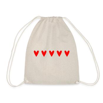 HERZ. ROTES HERZ. LIEBE. VALENTINSTAG. GEBURTSTAG - Turnbeutel - Natur - Vorne