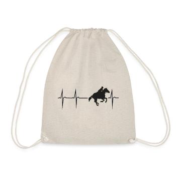 my heart beats for riding - Drawstring Bag - nature - Front
