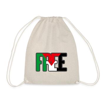 Free Palestine mit Outline - Turnbeutel - Natur - Vorne