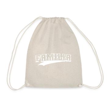 family love party parents shirt familia gang hood - Drawstring Bag - nature - Front