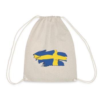 swedish flag brushstrokes - Drawstring Bag - nature - Front