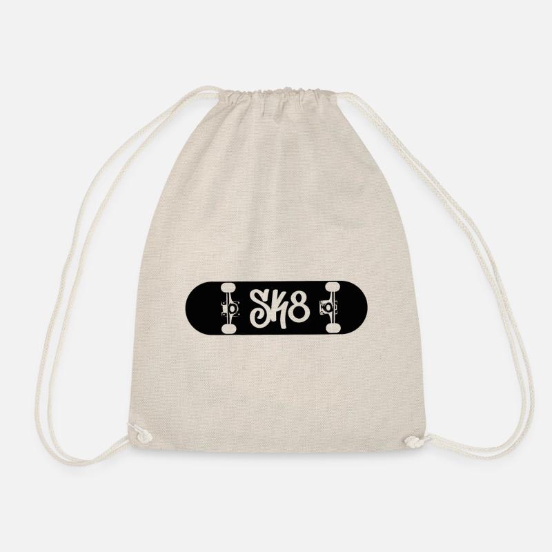 Skate skate skater sk8 skateing - Drawstring Bag - nature