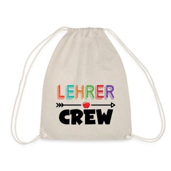 Lehrer Shirt Crew Einschulung Geschenk Erzieher - Turnbeutel - Natur - Vorne