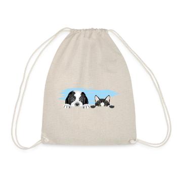 Peeking Saint Bernard chiot chien et chat mignon - Sac de sport léger - nature - Devant