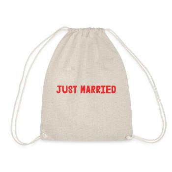 ICH LIEBE DICH. ICH HABE GERADE GEHEIRATET. Junggesellinnenabschied. VALENTINSTAG - Turnbeutel - Natur - Vorne