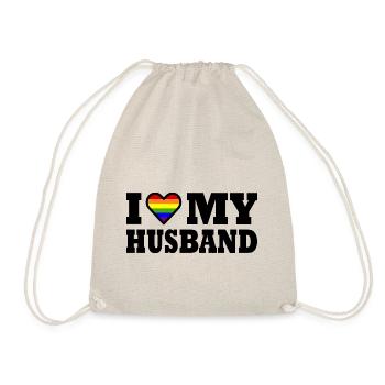 I love my husband - Drawstring Bag - nature - Front
