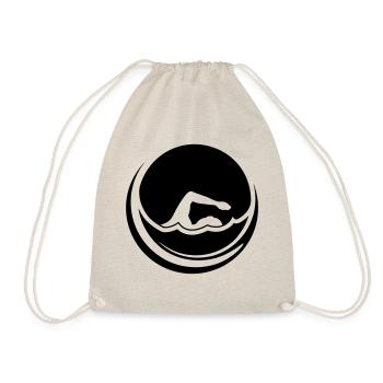 soleil cool circle rond logo nageur nageur ver - Sac de sport léger - nature - Devant