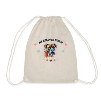 My beloved pooch G4 BLK - Drawstring Bag - nature - Front