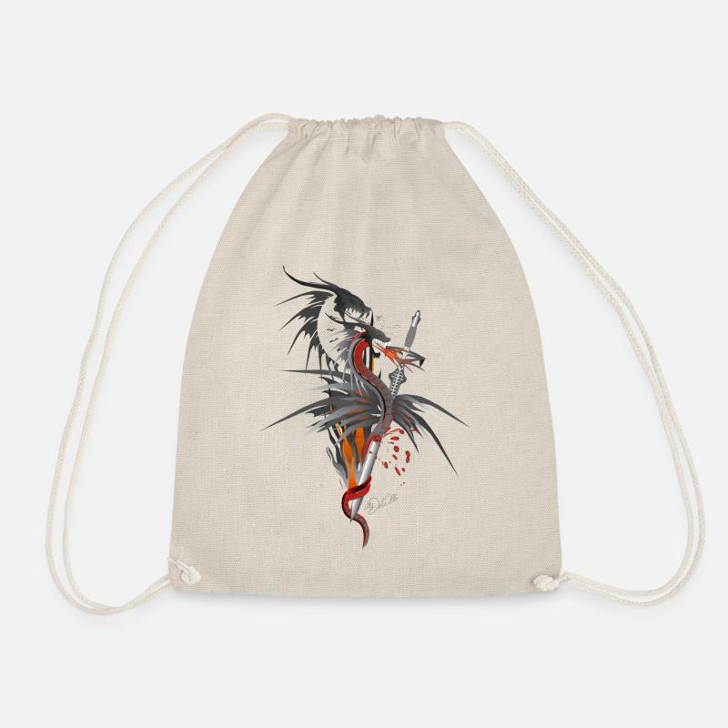 Dragon of the sword - Drawstring Bag - nature
