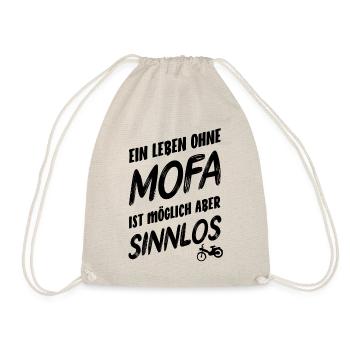 Leben ohne Mofa sinnlos Moped Zweirad Geschenkidee - Turnbeutel - Natur - Vorne