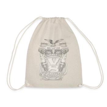 GMC garage with V8 engine lounge - Drawstring Bag - nature - Front