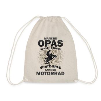 Opa Motorrad Motorradfahrer Großvater Gescchenk - Turnbeutel - Natur - Vorne
