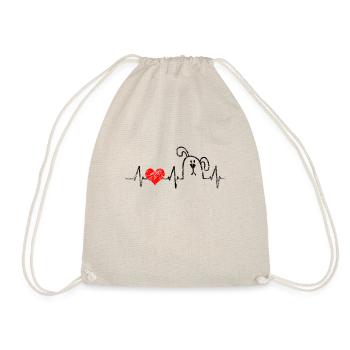 Battement de coeur amour chien coeur quadrupède - Sac de sport léger - nature - Devant