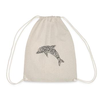 Dolphin and bikes animal bike - Drawstring Bag - nature - Front
