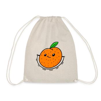 Sporty Orange Fruit Healthy Vitamins - Drawstring Bag - nature - Front