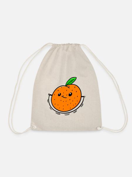 Sportliche Orange Obst Gesund Vitamine - Turnbeutel - Natur