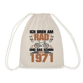 1971 Geboren Und Dreht Am Rad - Turnbeutel - Natur - Vorne