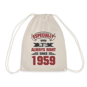 Especially Good 1959 Born Birthday Gift - Drawstring Bag - nature - Front