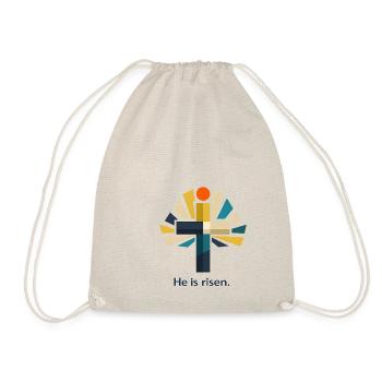 Auferstehung He is Risen Ostern Jesus - Turnbeutel - Natur - Vorne