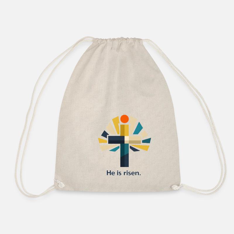 Auferstehung He is Risen Ostern Jesus - Turnbeutel - Natur