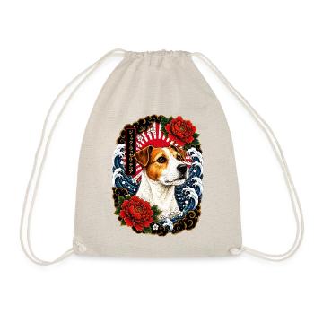 Jack Russell Terrier im Japan Tattoo Stil - Turnbeutel - Natur - Vorne