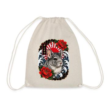 Chinchilla im japanischen Irezumi Tattoo Stil - Turnbeutel - Natur - Vorne