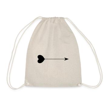 Heart Arrow - Drawstring Bag - nature - Front