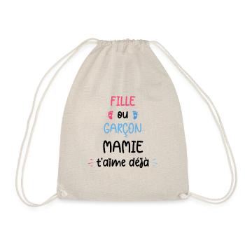 Fille ou garçon mamie t'aime déjà - Sac de sport léger - nature - Devant