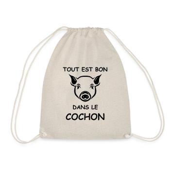 Tout est bon dans le cochon - Sac de sport léger - nature - Devant
