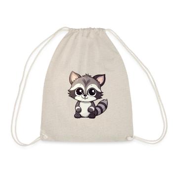 raccoon cute anime - Drawstring Bag - nature - Front