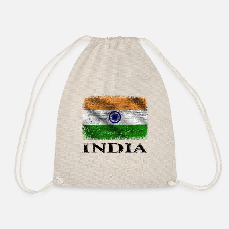 India Flag, India - Drawstring Bag - nature
