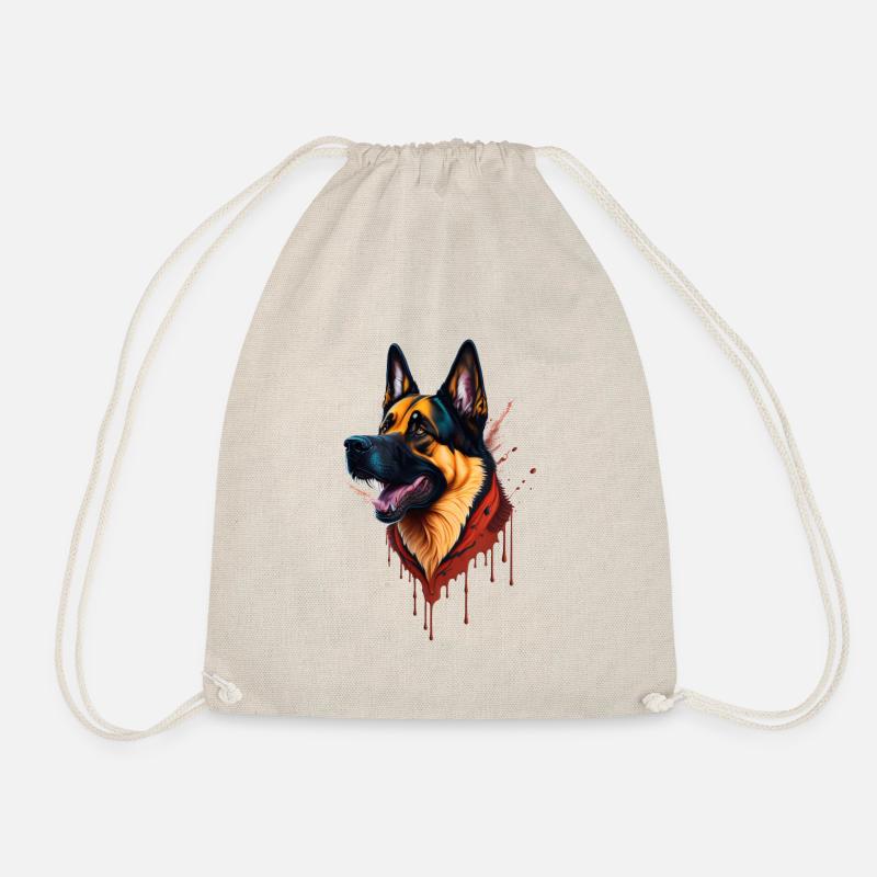 German Shepherd German Shepherd SplashArt - Drawstring Bag - nature