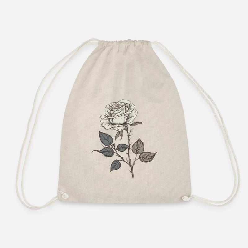 White Rose - Drawstring Bag - nature