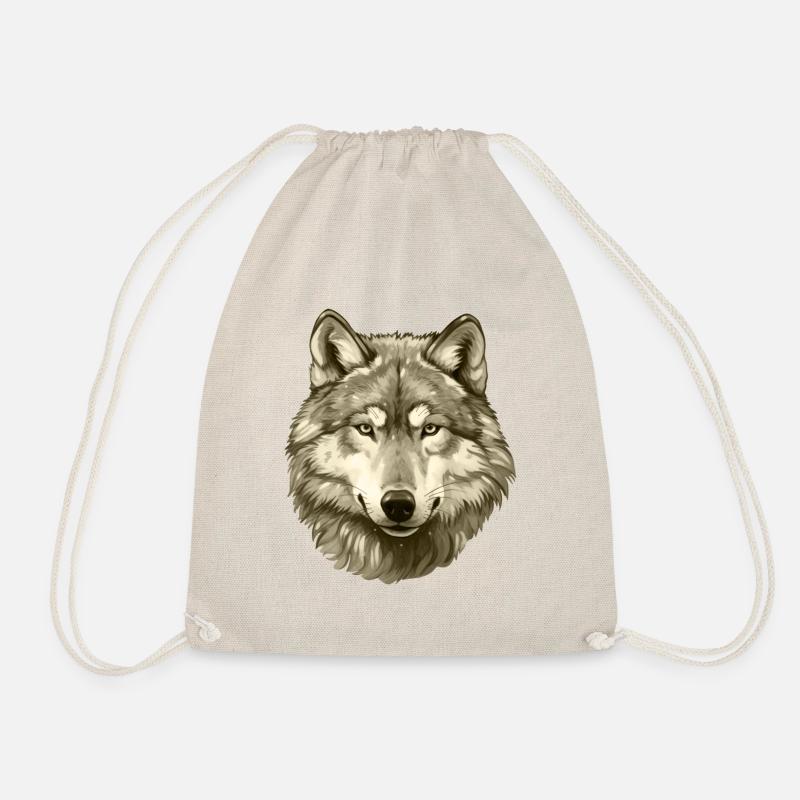 Kaki-Wolf - Turnbeutel - Natur