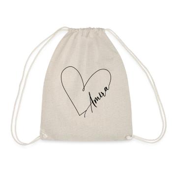 Amira Name Herzlinie - Turnbeutel - Natur - Vorne