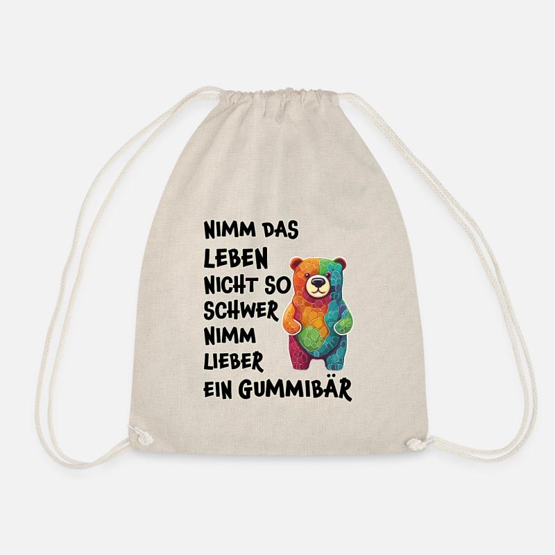 Nimm das Leben nicht so schwer, Gummibär - Turnbeutel - Natur