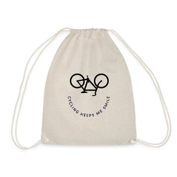 cycling keeps me smile - Drawstring Bag - nature - Front