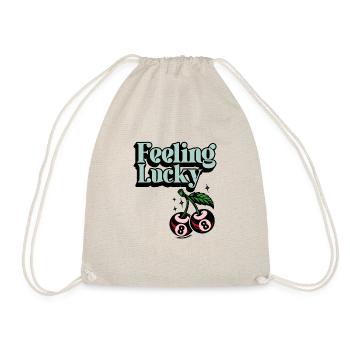 Glückskirschen Feeling Lucky Glück im Retro Look - Turnbeutel - Natur - Vorne